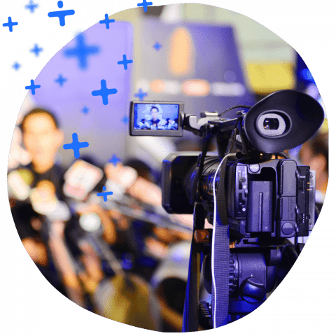 La cámara como símbolo para dar vida a las transmisiones en directo con MEETYOO Show