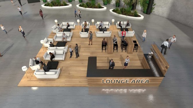 Haupthalle Netzwerkbereich Lounge Design
